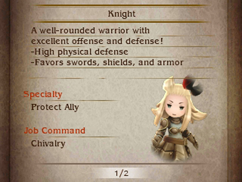 Bravely Default Part 127 Let's Learn Jobs Knight